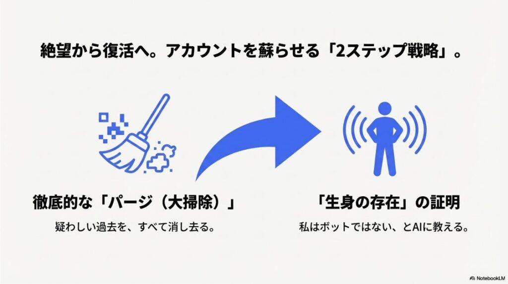 インスタが収益化ポリシー違反で停止？収益化復活のための徹底的なパージと生身の存在証明の2ステップ概要