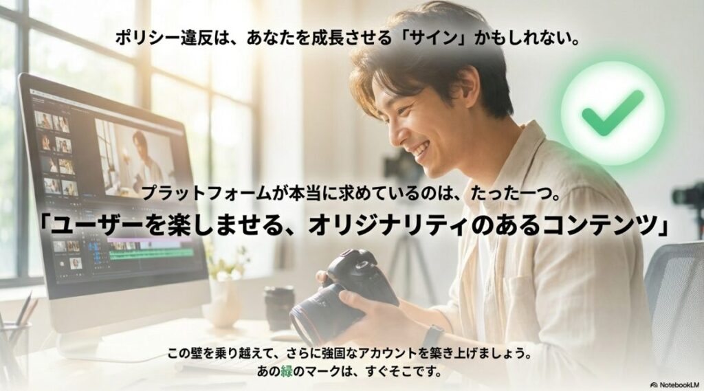 インスタが収益化ポリシー違反で停止？ポリシー違反を乗り越えてオリジナリティのあるコンテンツを目指すためのメッセージ