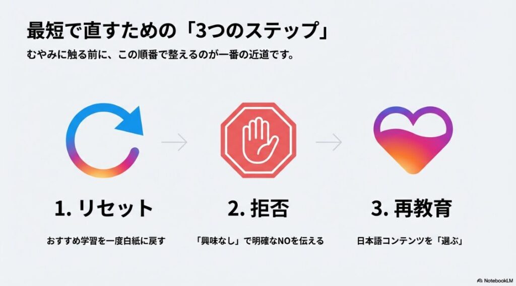 インスタのおすすめが海外ばかりの直し方【2026最新】インスタのおすすめやリールが海外投稿ばかりになったスマホ画面と桜の風景インスタのおすすめを最短で直す3つのステップ（リセット・拒否・再教育）