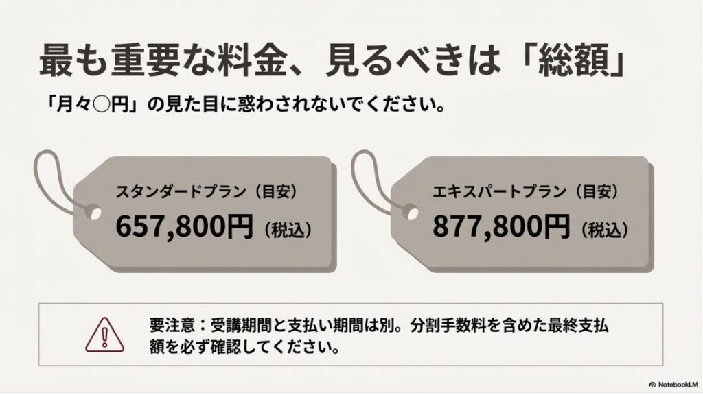 HERO'ZZ UNIVERSITYの口コミ│SNS大学はやばい？料金解説：SNS大学の料金プラン解説：月々ではなく総額（約65万円～87万円）と支払い期間の注意点