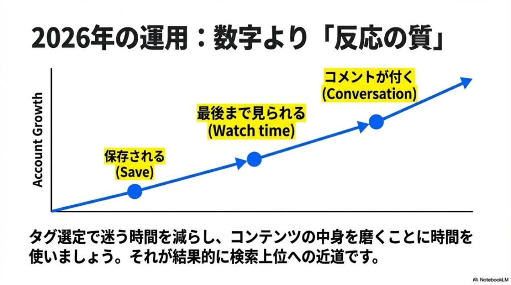保存、滞在時間、コメントなどアカウント成長につながる反応の質の重要性