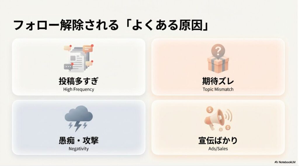 インスタをフォロー解除された？インスタでフォロー解除されるよくある原因（投稿頻度・期待ズレ・ネガティブ・宣伝）