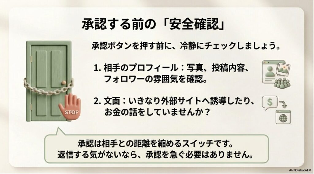 インスタのメッセージリクエストに気づかない原因：メッセージ承認前に相手のプロフィールや文面を確認する安全チェックリスト