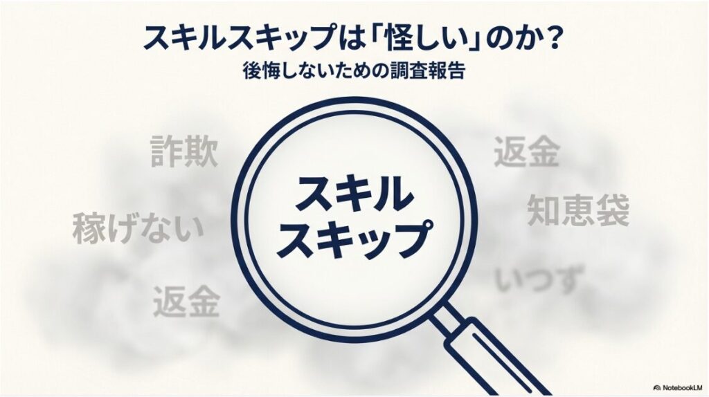 スキルスキップは怪しい？費用や口コミを徹底検証！失敗しない判断軸：スキルスキップ検証調査報告書表紙
