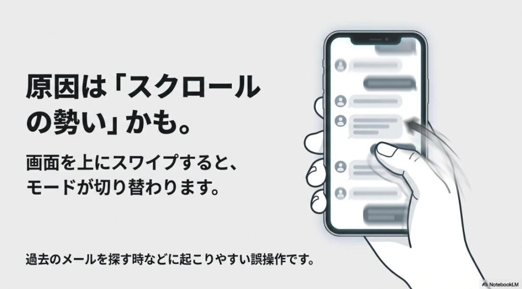 インスタでチャット内の誰かが消えるメッセージをオンにしましたとは:インスタの消えるメッセージモードが誤操作でオンになる主な原因は、過去のメールを探す際などのスクロールの勢いによるものであることを解説