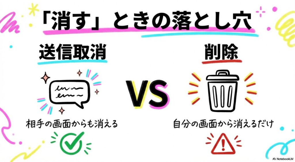 インスタで落書きDMのやり方｜インスタDM送信後の「送信取消」と「削除」の違い
