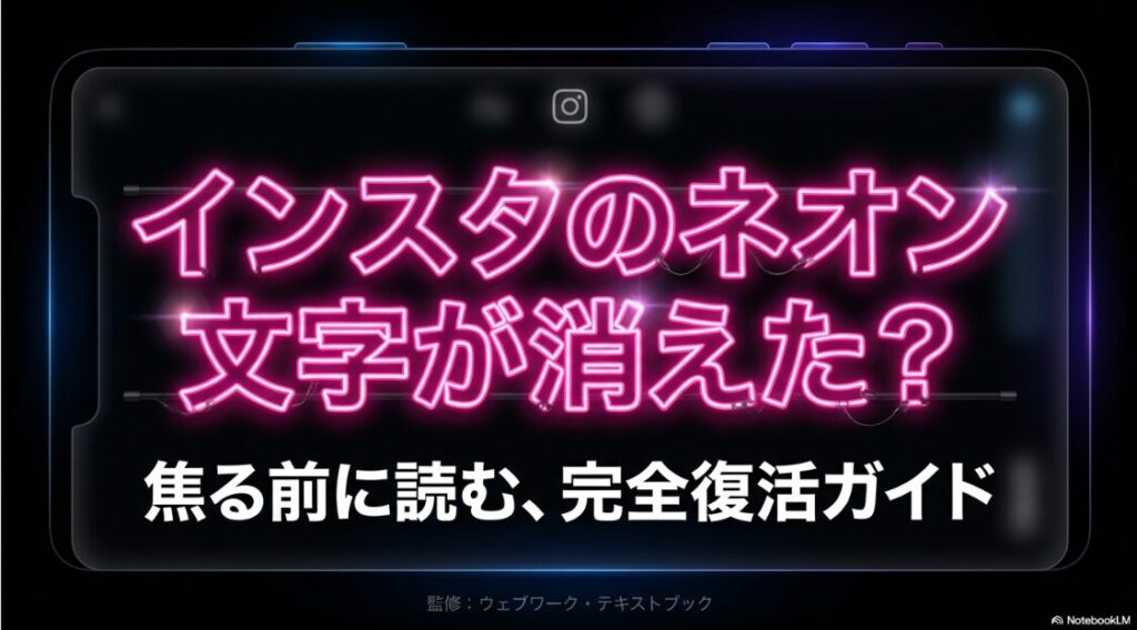 インスタでネオン文字ができない原因：インスタのネオン文字が消えた？焦る前に読む完全復活ガイド。監修ウェブワーク・テキストブック。