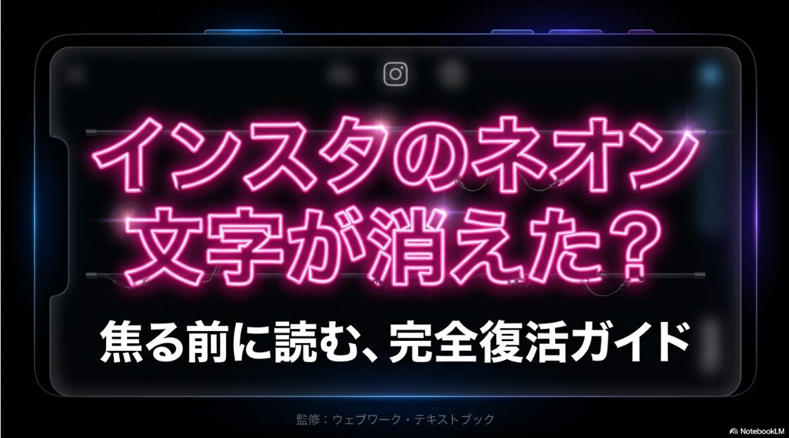 インスタでネオン文字ができない原因：インスタのネオン文字が消えた？焦る前に読む完全復活ガイド。監修ウェブワーク・テキストブック。