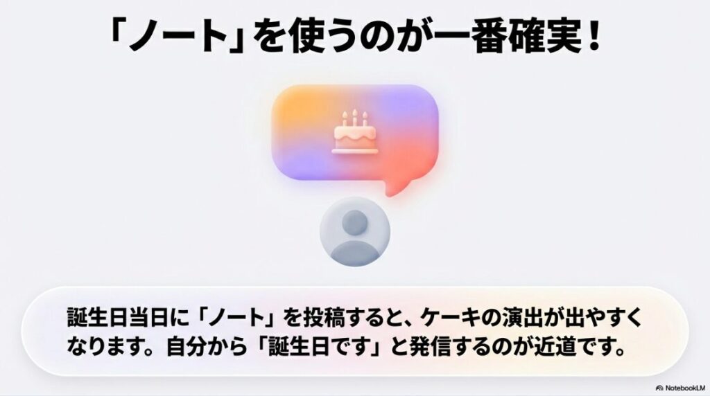 インスタで誕生日ケーキを表示させるにはノート投稿が一番確実である理由