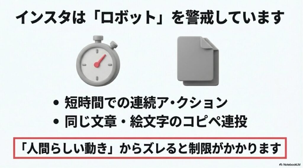 インスタにコメントできない？特定のアクティビティが出る原因：短時間での連続アクションやコピペ連投など、Instagramからスパム判定を受けやすいNG行動の解説