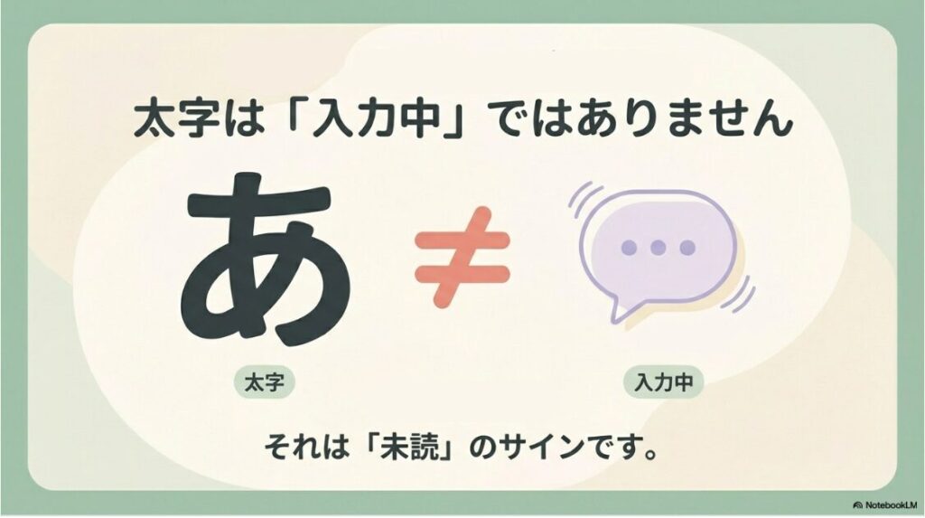 インスタのDMで「入力中…」がでない原因：DMの太字は入力中の表示ではなく、未読のサインです。