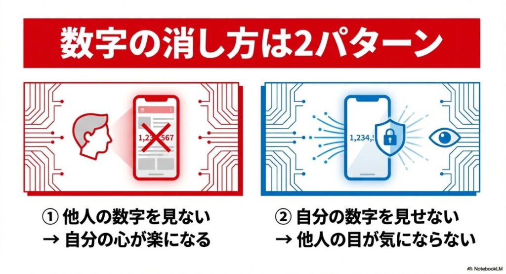 インスタの閲覧数を非表示にできない：インスタの数字を消す2つの方法：他人の数字を見ない設定と自分の数字を見せない設定