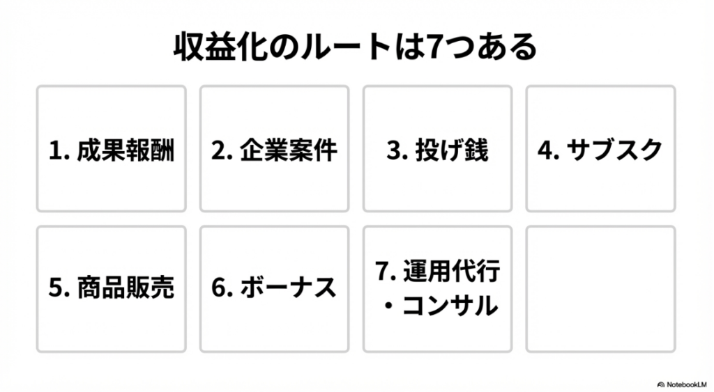 インスタで収益化はフォロワー数より濃いファン！成果報酬、企業案件、投げ銭、サブスク、商品販売、ボーナス、運用代行・コンサルというインスタグラム収益化の7つのルート