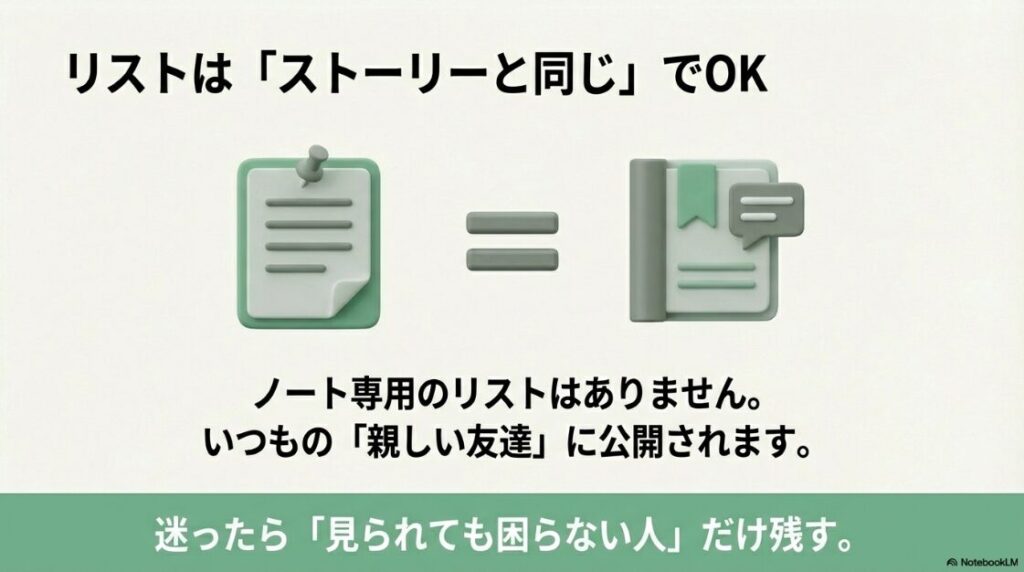 インスタのノートで親しい友達のやり方完全版|インスタノートの親しい友達リストはストーリーと同じものが適用される
