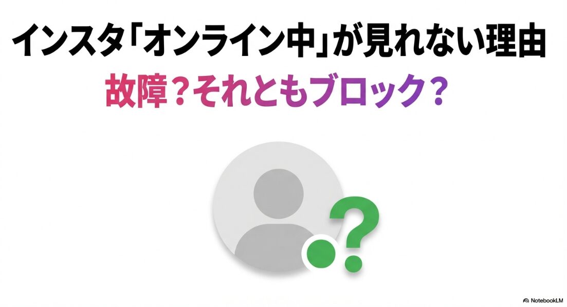 インスタグラムの「オンライン中」が見れない理由。故障なのかブロックなのか不安に感じるユーザー向けの解説スライド