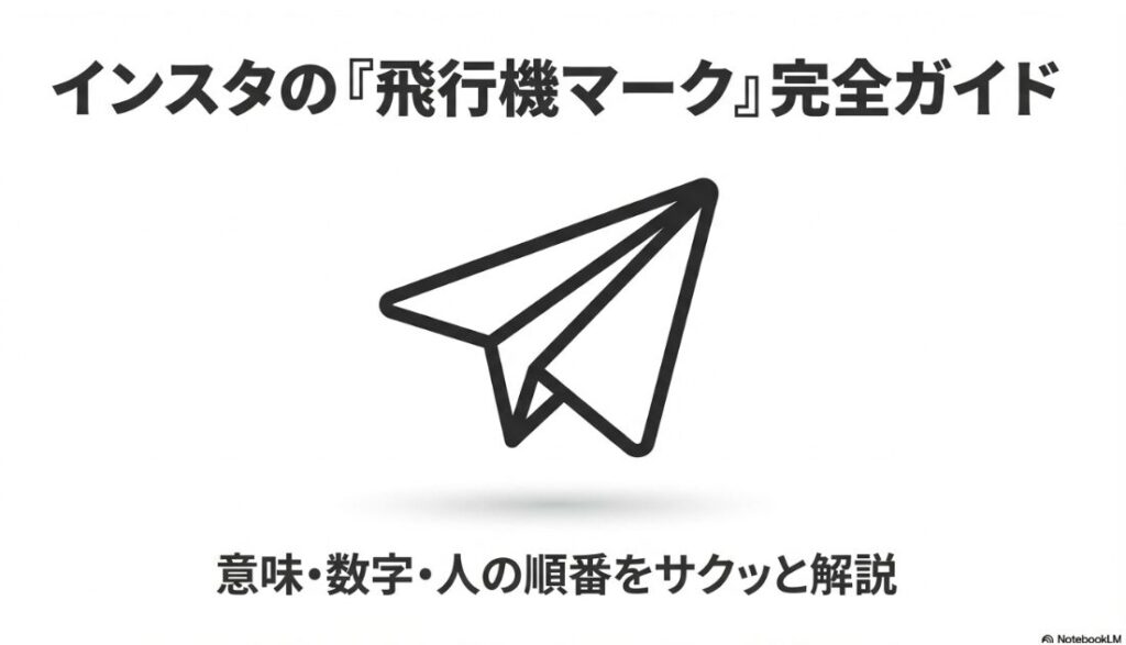 インスタの飛行機マークは何？出てくる人や1の数字を完全解説：インスタの飛行機マーク（紙飛行機アイコン）の拡大図。