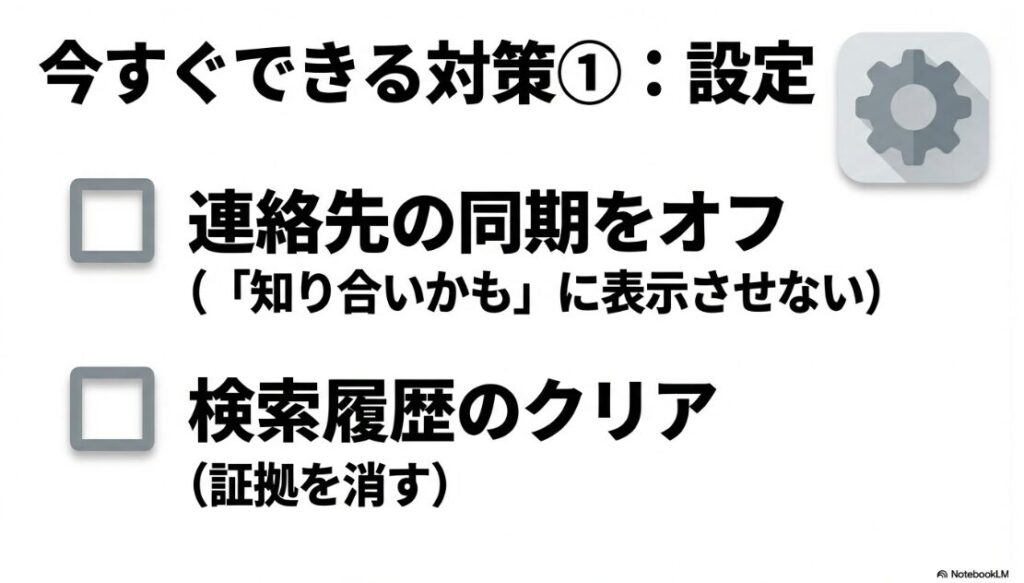 インスタの検索履歴はバレる？連絡先の同期をオフにして「知り合いかも」への表示を防ぐ設定と、検索履歴クリアの手順