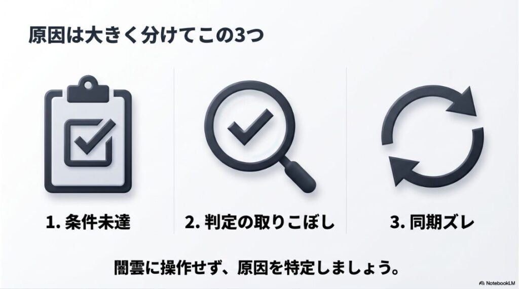 インスタのプロアカウントがステップ完了できない原因:インスタ設定ステップが消えない3大原因:条件未達、判定の取りこぼし、同期ズレのチェックリスト