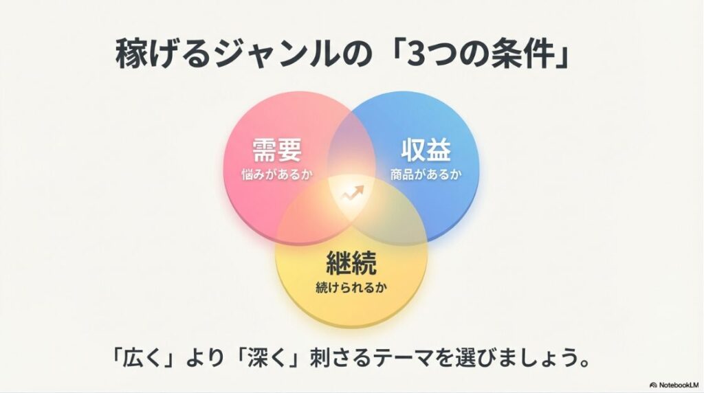 2026年版!インスタでお金を稼ぐ方法│需要、収益、継続の3つの条件から「深く刺さる」稼げるテーマを選ぶ方法