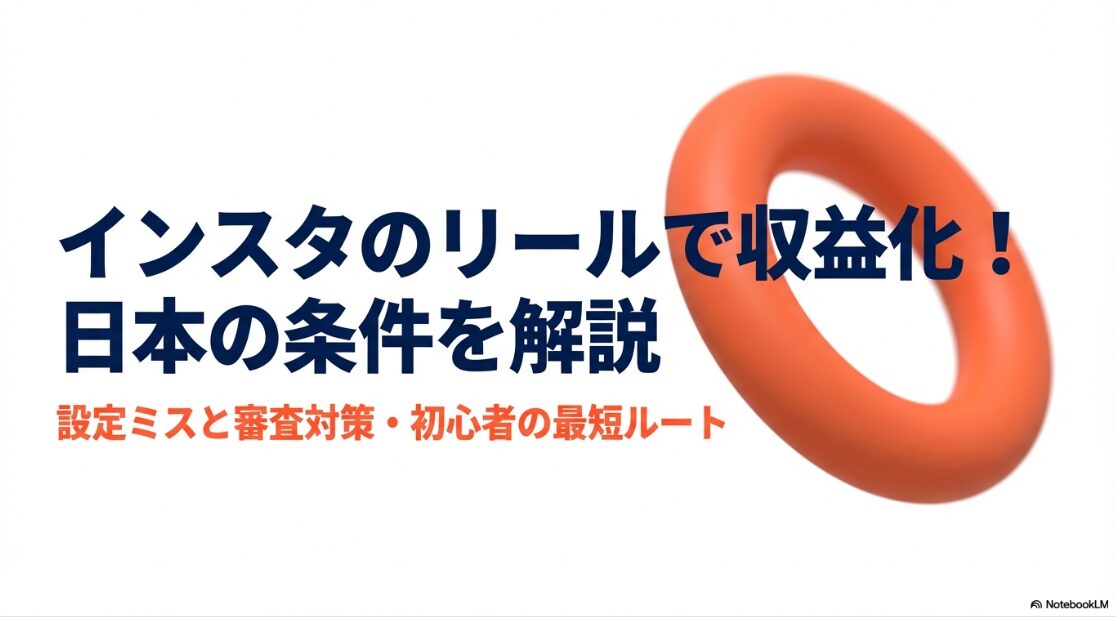 インスタのリールで収益化するための日本の条件、設定ミスと審査対策、初心者の最短ルート