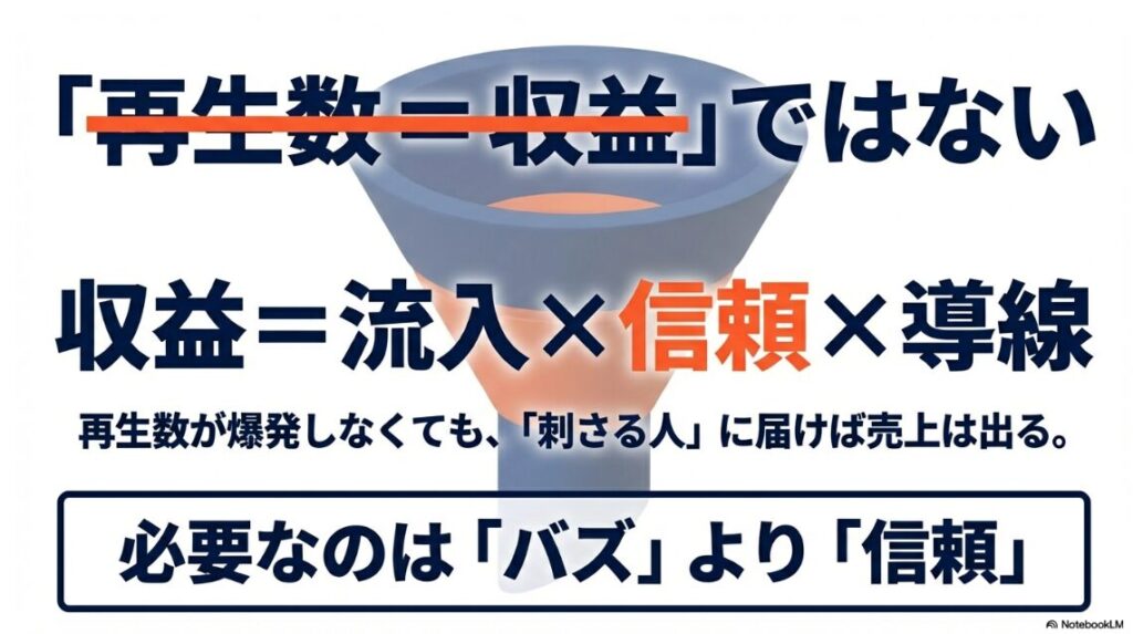 インスタのリールで収益化!日本の条件を解説|リール収益の方程式は「流入×信頼×導線」であり、再生数が爆発しなくても刺さる人に届けば売上は出るため、バズよりも信頼が必要