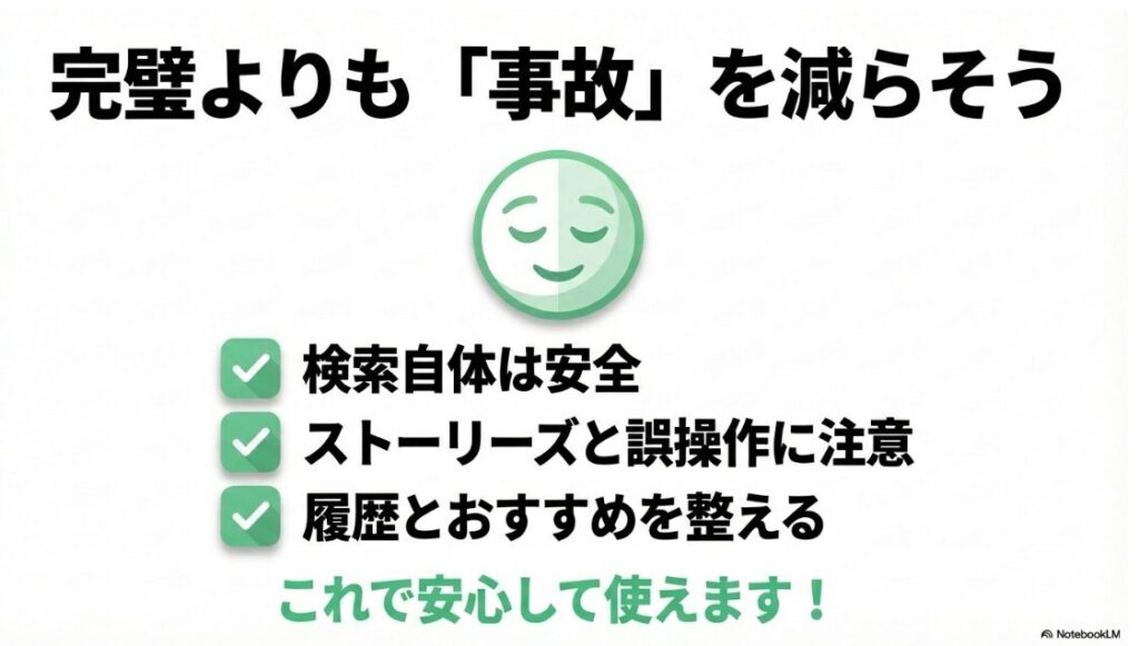 インスタの検索履歴はバレる？検索自体は安全だが、ストーリーズや誤操作、おすすめ表示に注意して運用するためのまとめ
