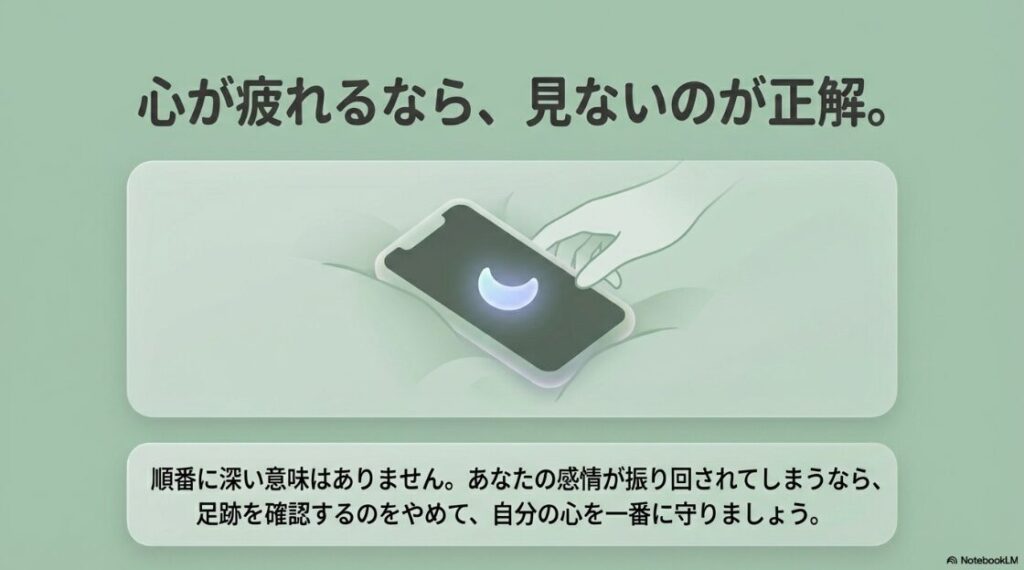 インスタの閲覧履歴の順番：心が疲れるなら見ないのが正解。足跡を確認するのをやめて自分の心を一番に守りましょう。