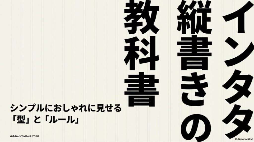 インスタの文字を縦書きにする方法｜インスタグラムのストーリーズやリールで文字を縦書きにする方法を解説したハンドブックの表紙