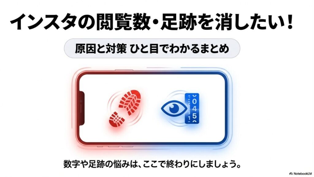 インスタの閲覧数を非表示にできない：インスタグラムの閲覧数と足跡を非表示にする方法の解説ガイド表紙