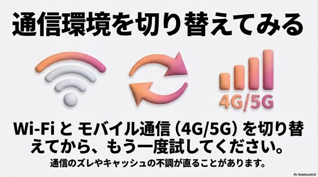 インスタのプロフィールに音楽を追加できない：インスタのプロフィール音楽が消える時はWi-Fiとモバイル通信を切り替えて試す