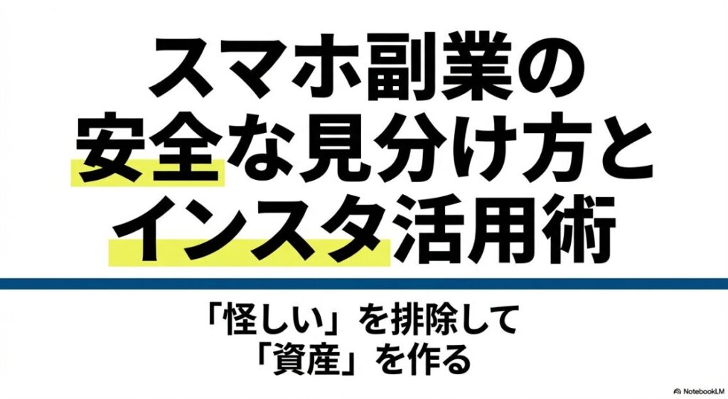 スマホ副業の口コミ：安全な見分け方とインスタで資産を作る方法のタイトルスライド