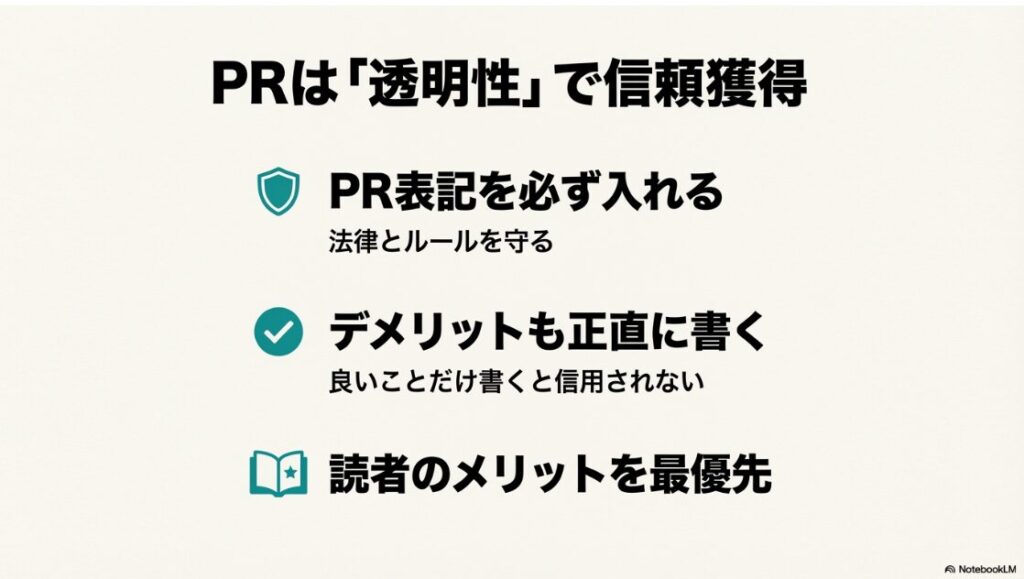 インスタで旅行を発信して稼ぐ！PR表記を必ず入れ、デメリットも正直に書くことで読者のメリットを最優先し、透明性による信頼を獲得するPR手法。