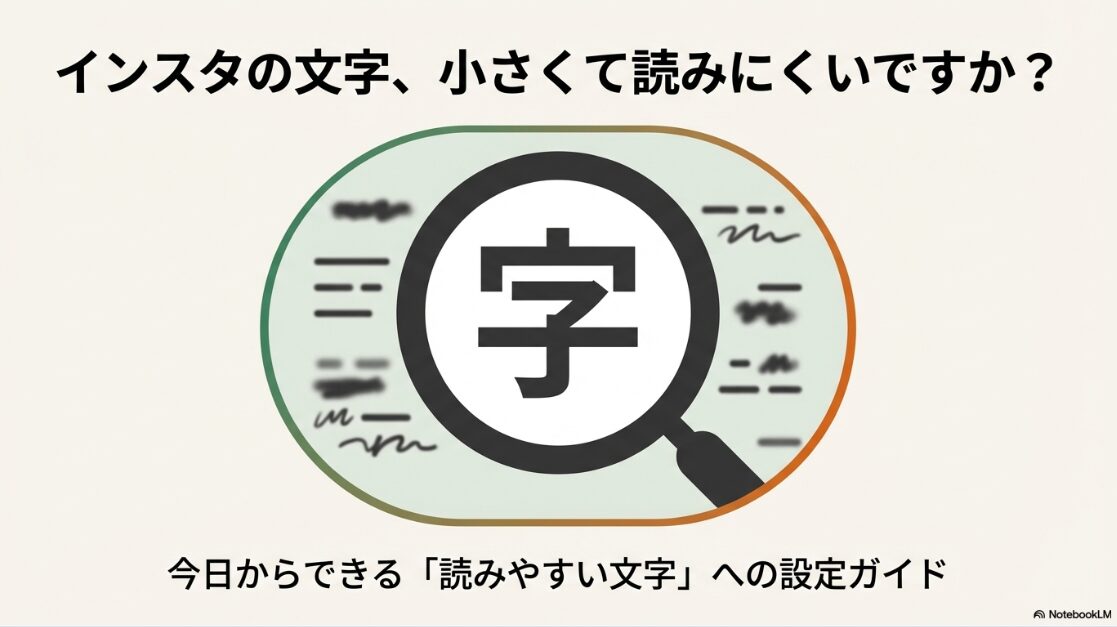 インスタの文字を大きくする方法：インスタの文字が小さくて読みにくい人向けの文字を大きくする設定ガイドの表紙画像