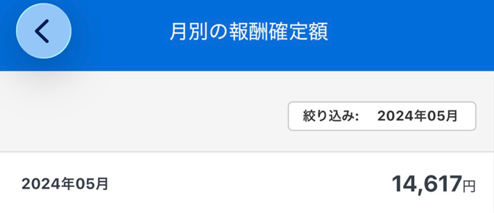 クラウドワークスで初心者が稼げない理由:筆者YUMIがクラウドワークスで案件を開始したときの報酬結果。2024年5月報酬:14,617円