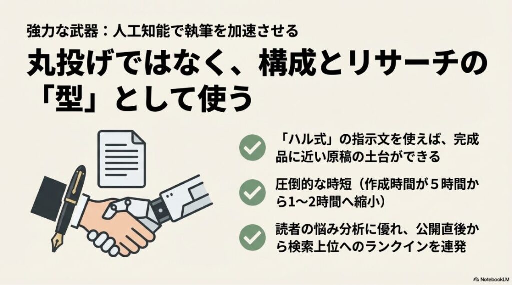 Webライター初心者におすすめジャンル│強力な武器。人工知能で執筆を加速させる。丸投げではなく構成とリサーチの型として使う