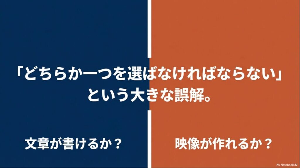 「どちらか一つを選ばなければならない」という大きな誤解。文章が書けるか？映像が作れるか？