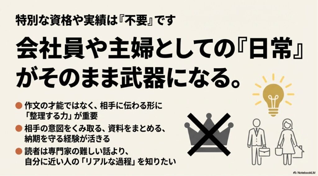 Webライター初心者におすすめジャンル│特別な資格や実績は不要。会社員や主婦としての日常がそのまま武器になる
