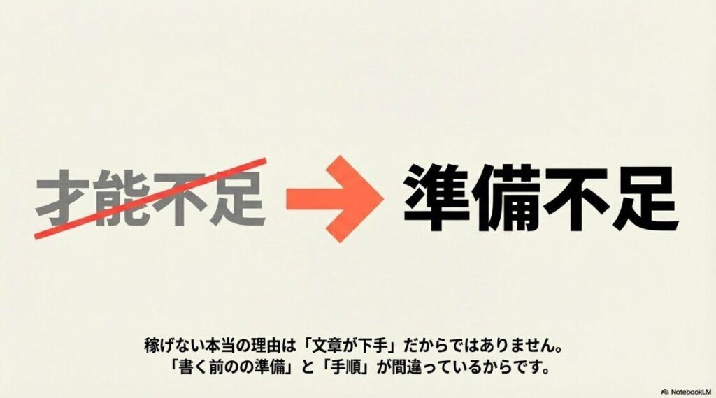 Webライターは後悔する？つらい理由：Webライターが稼げない本当の理由は才能不足ではなく準備不足