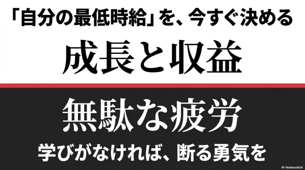 クラウドワークスの文字単価：成長と収益、無駄な疲労。自分の最低時給を今すぐ決め、学びがなければ断る勇気を持ちましょう。