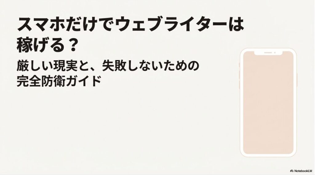 Webライター副業をスマホのみで始め方｜スマホだけでウェブライターは稼げる？厳しい現実と失敗しないための完全防衛ガイド