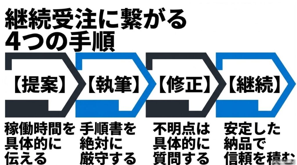 クラウドワークスでテストライティング案件:提案、執筆、修正、継続というテストライティングから継続案件へ繋げるための4つのステップと重要事項