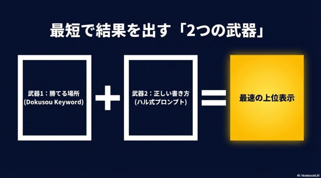 勝てる場所を見つけるDokusou Keywordと、正しい書き方ができるハル式プロンプトの2つの武器