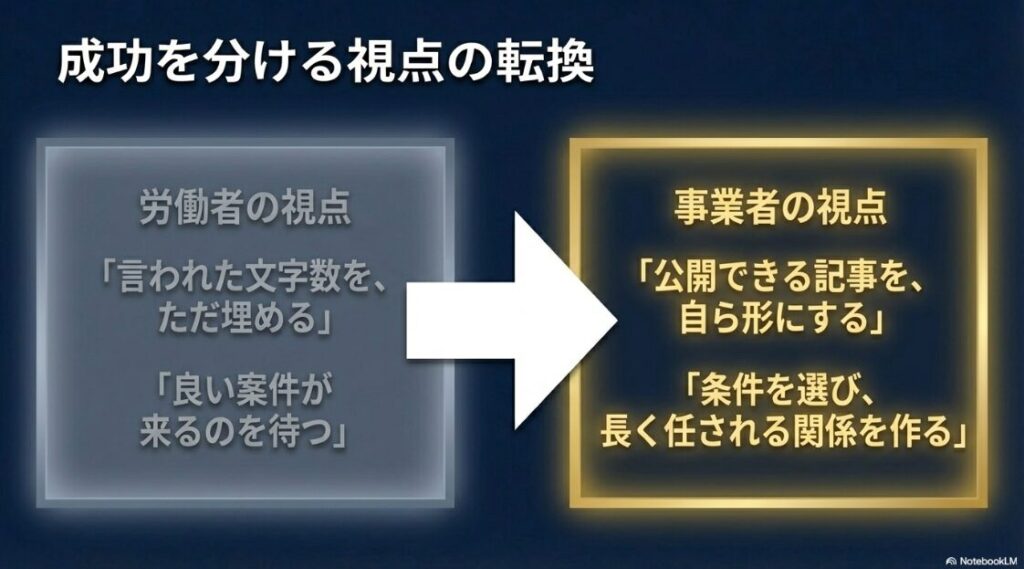 Webライター副業をやってみた体験談│Webライターとして成功するための、労働者から事業者への視点の転換