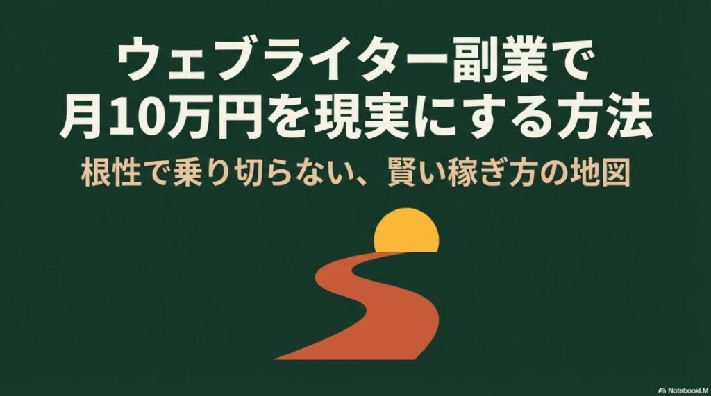 Webライター副業で月10万│現実にする方法。根性で乗り切らない賢い稼ぎ方の地図と収益設計