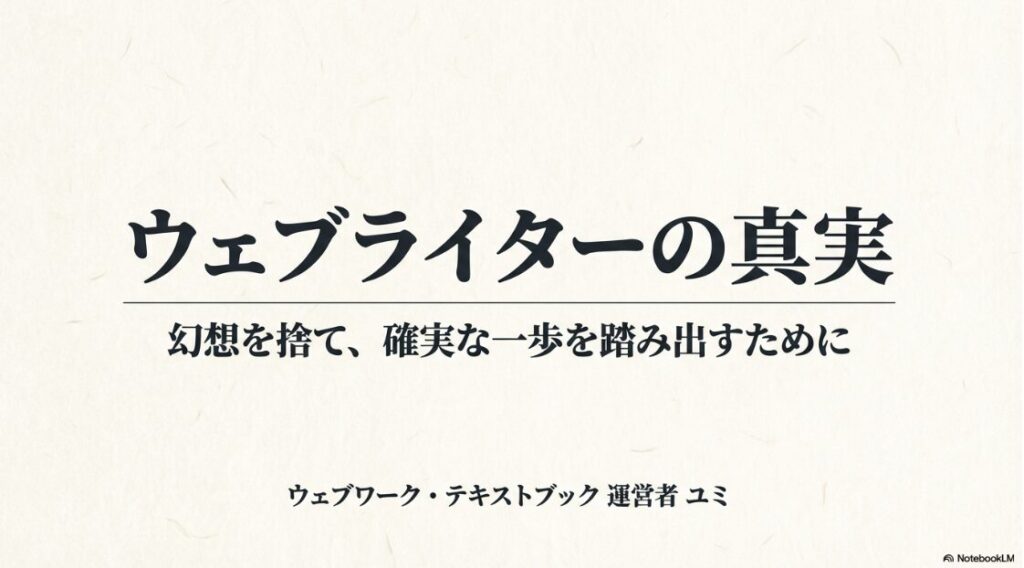 Webライターはどんな仕事内容？何をするか：幻想を捨てて確実な一歩を踏み出すためのウェブライターの真実