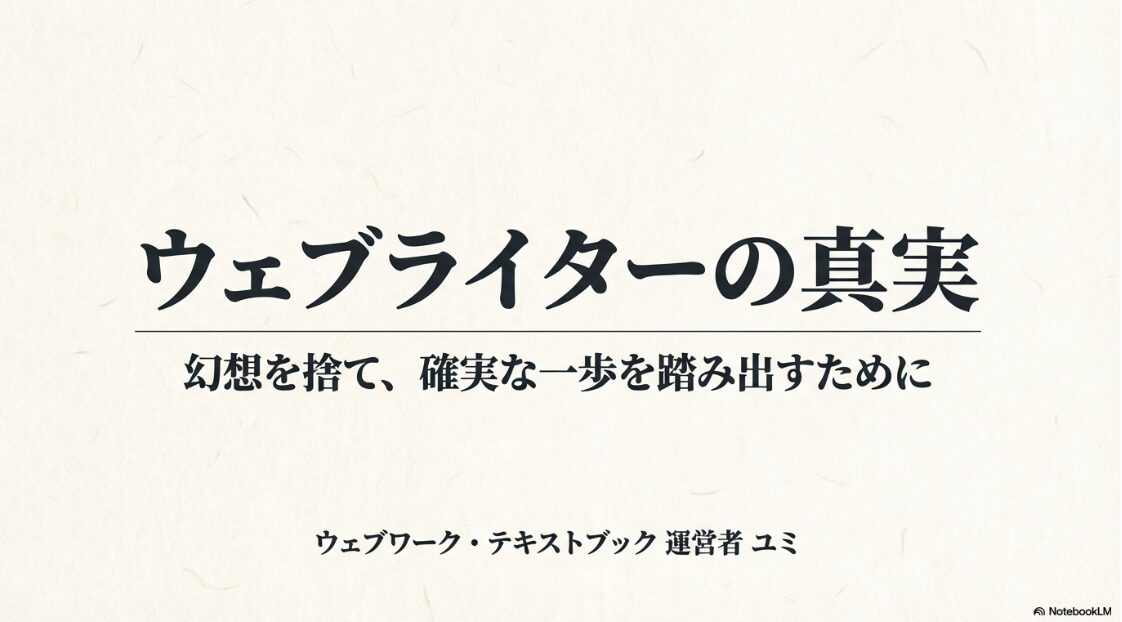 Webライターはどんな仕事内容？何をするか：幻想を捨てて確実な一歩を踏み出すためのウェブライターの真実