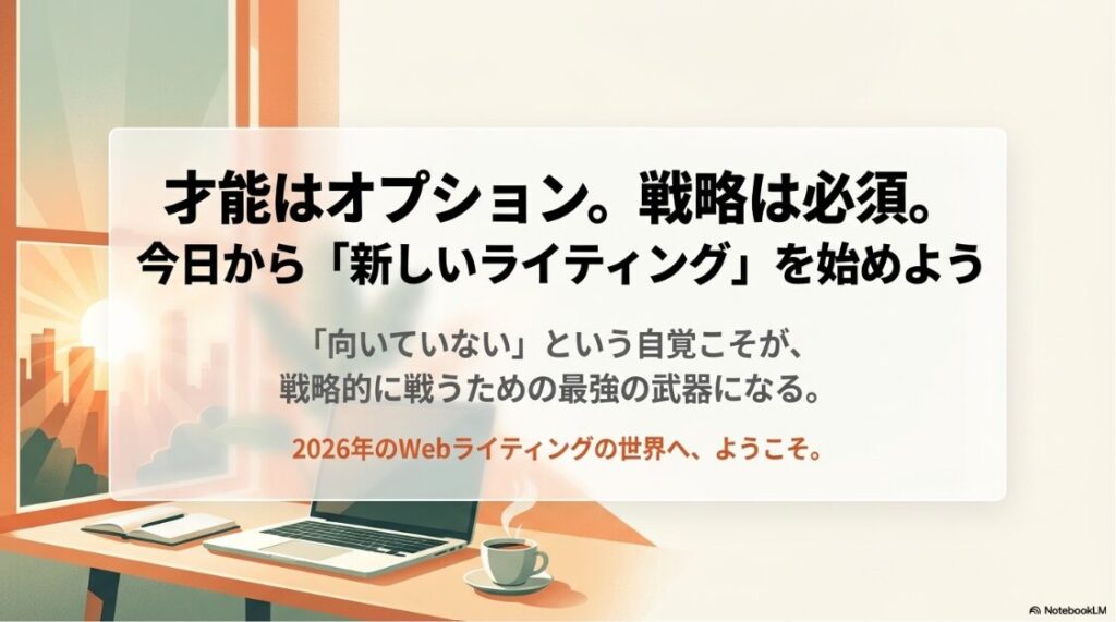 Webライターに向いてない人:「向いていない」という自覚こそが武器になるという2026年のWebライティングへの歓迎メッセージ