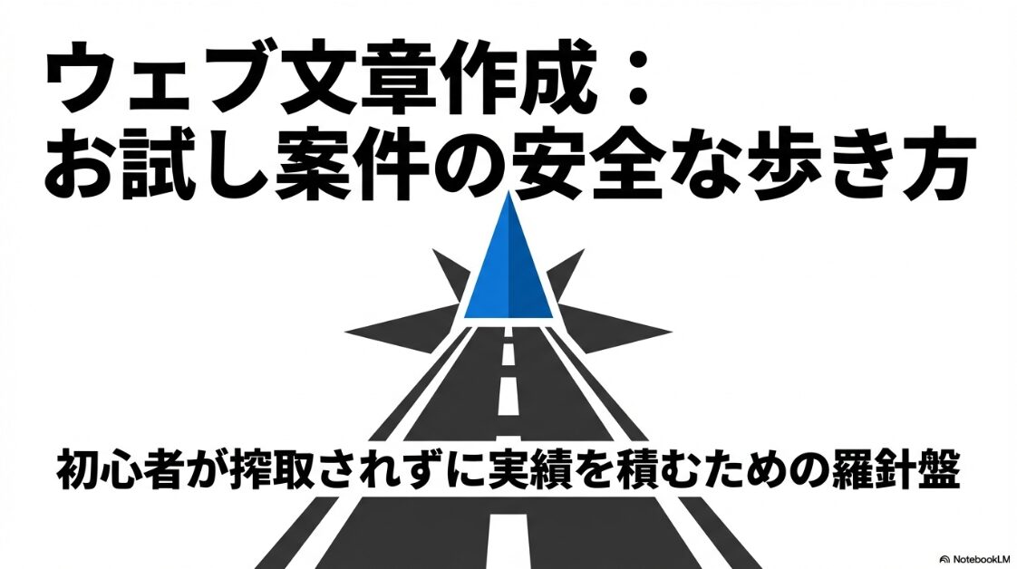 クラウドワークスでテストライティング案件:ウェブ文章作成におけるお試し案件(テストライティング)を安全に進めるためのガイド表紙画像