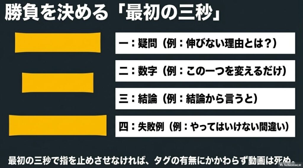 インスタリールの勝負を決める最初の3秒の型（疑問・数字・結論・失敗例）