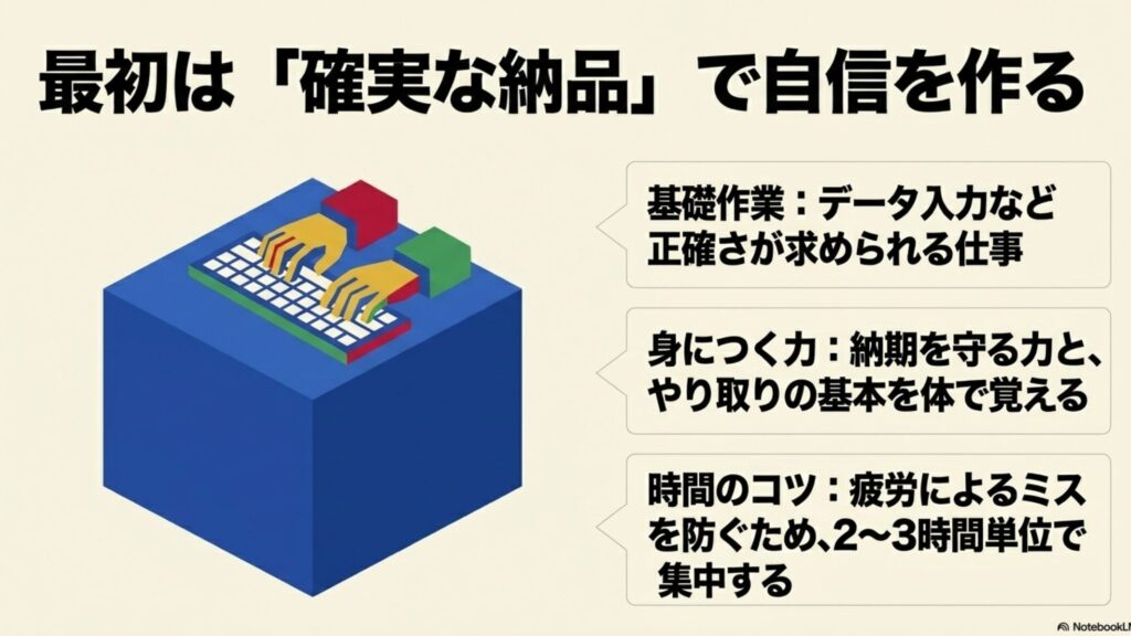 フリーランスの1日のスケジュール実例と収入アップ術 : 初心者は正確さが求められる基礎作業で確実な納品をして自信を作る